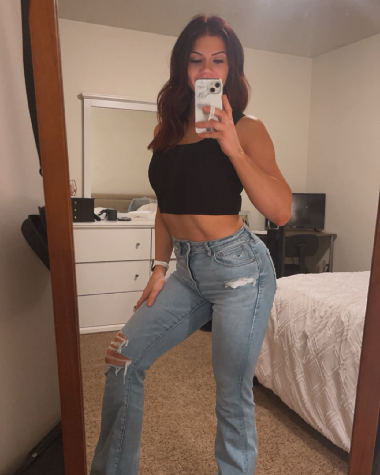 So stretchy, so curve hugging, perfect pair of jeans there ever was. I’m in a 6 long & I’m 5’6” 160lbs. You NEED these jeans.

#LTKstyletip #LTKfitness #LTKfindsunder100