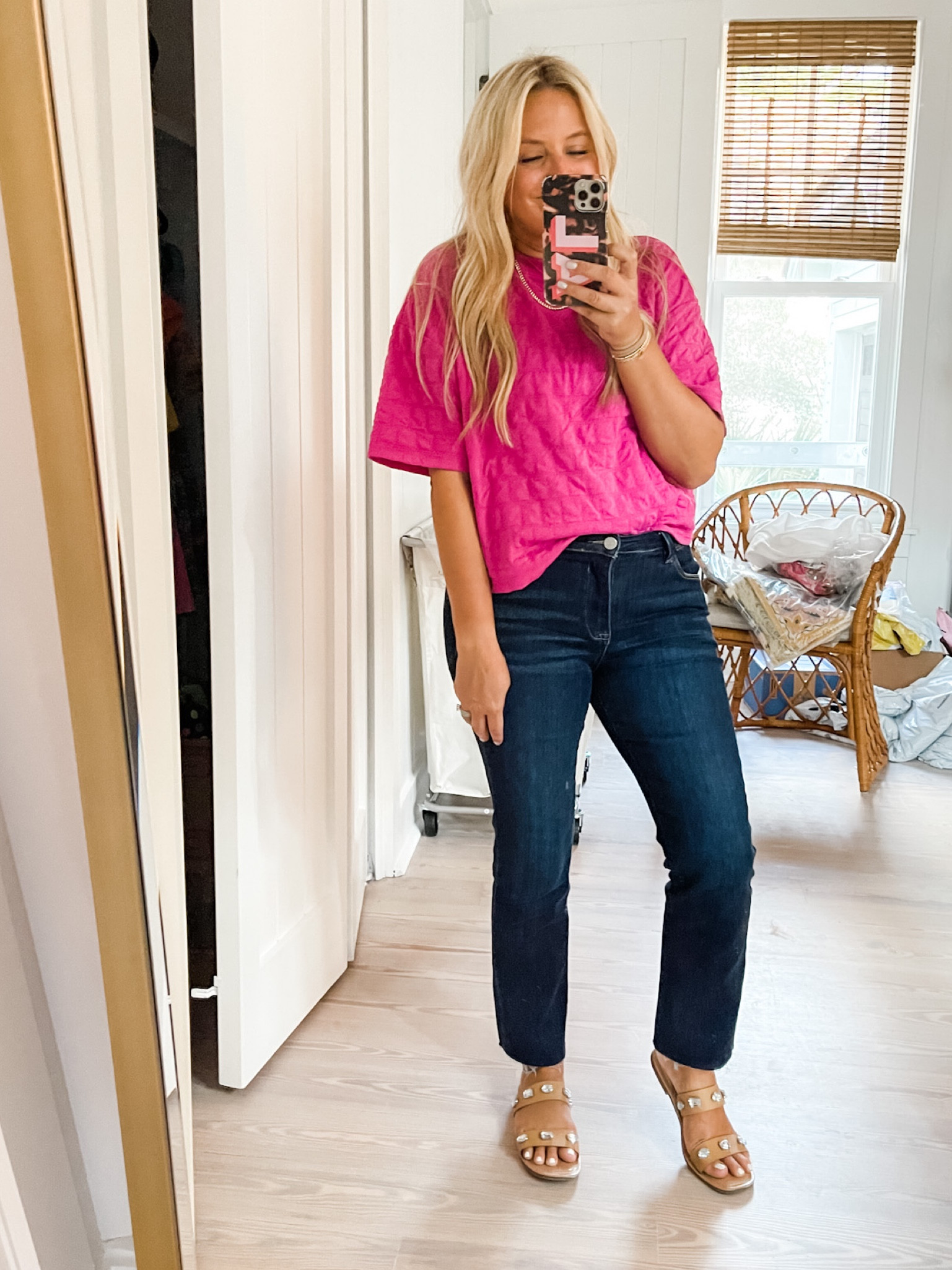 The perfect boxy tee. Wearing a size small. Comes in lots of colors! New risen jeans are perfection and a size 26. They run big  

#LTKstyletip #LTKSeasonal #LTKunder100