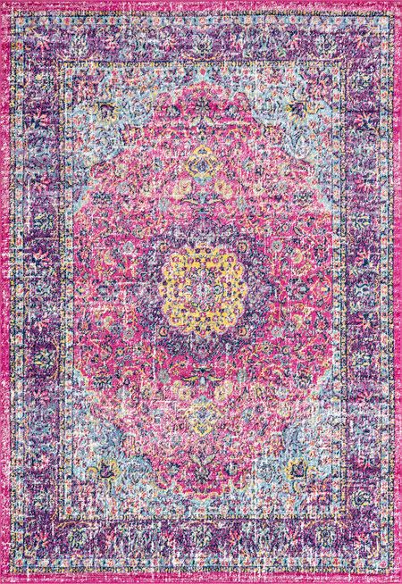 Pink Distressed Persian Area Rug | Rugs USA