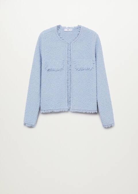 Cotton tweed cardigan | MANGO (US)