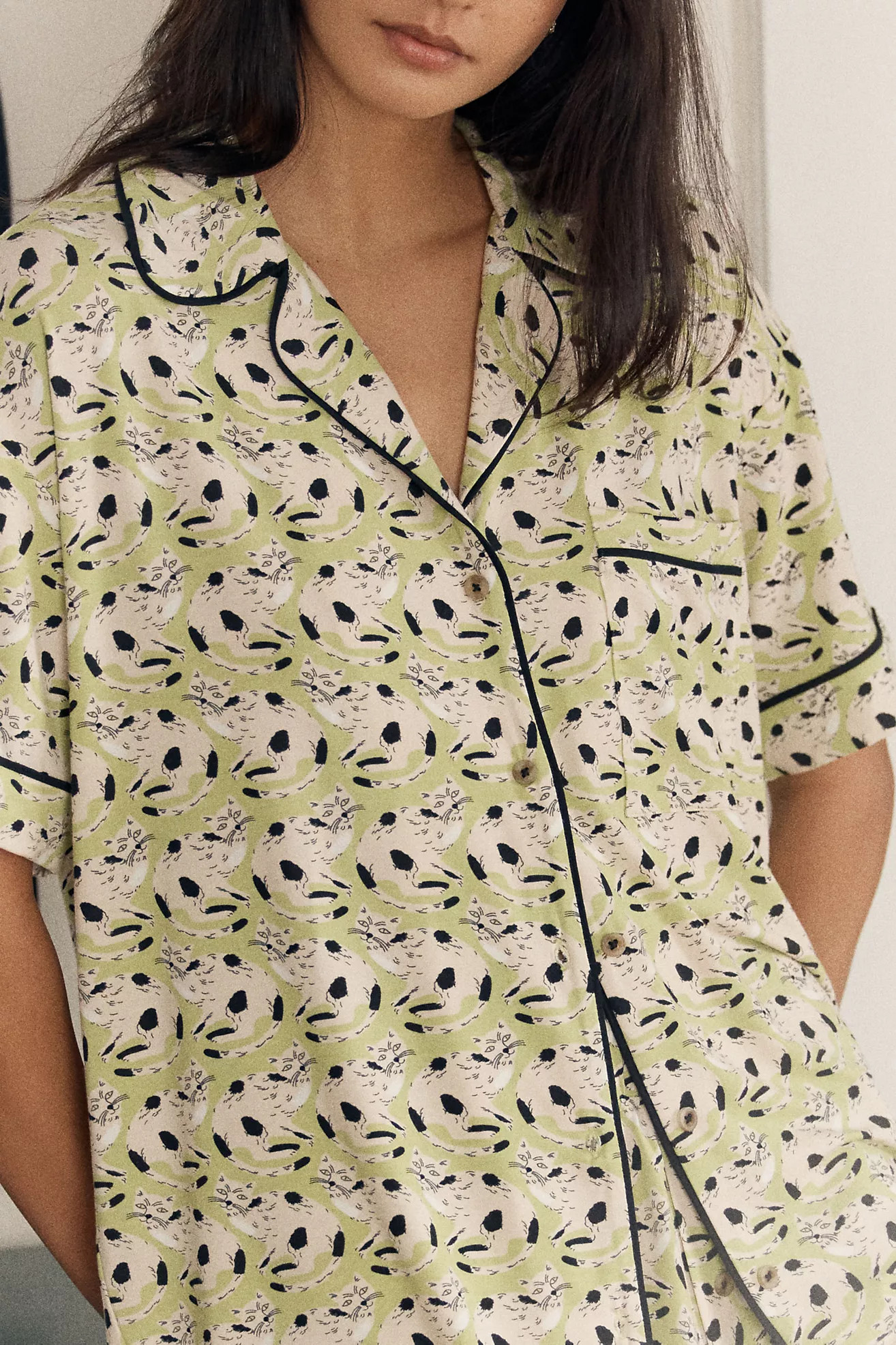 The LyreBird ModaLuxe Short Sleeve Pajama Shirt | Anthropologie (US)
