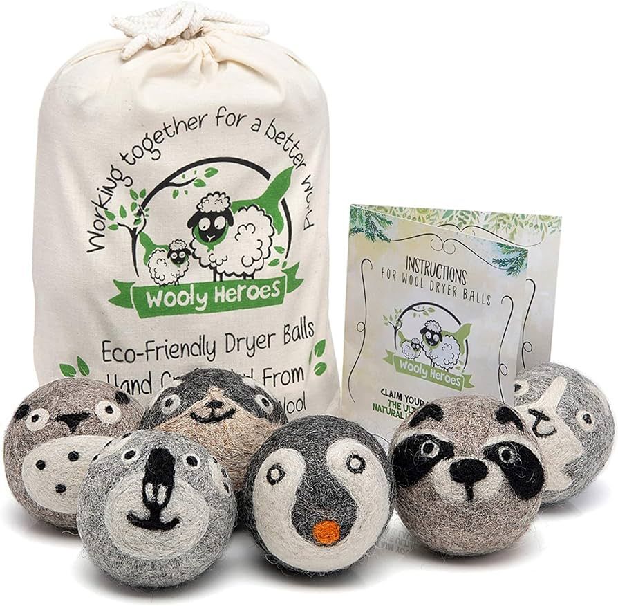 Wooly Heroes Dryer Balls - 100% Organic Wool - Sustainable & Eco-Friendly - Dry 1,000 Loads | Amazon (US)