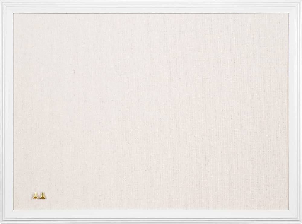 U Brands Linen Cork Linen Bulletin Board, 17 x 23 Inches, White Wood Frame (3264U00-01) | Amazon (US)