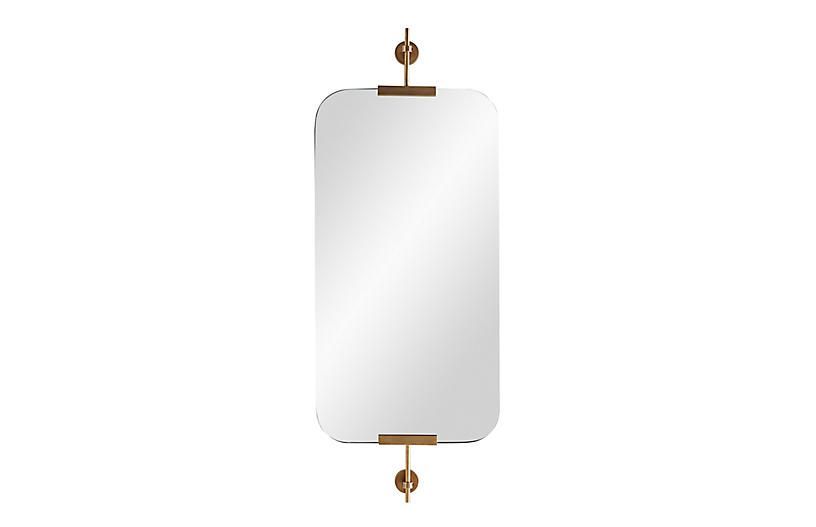 Madden Wall Mirror, Antiqued Brass | One Kings Lane