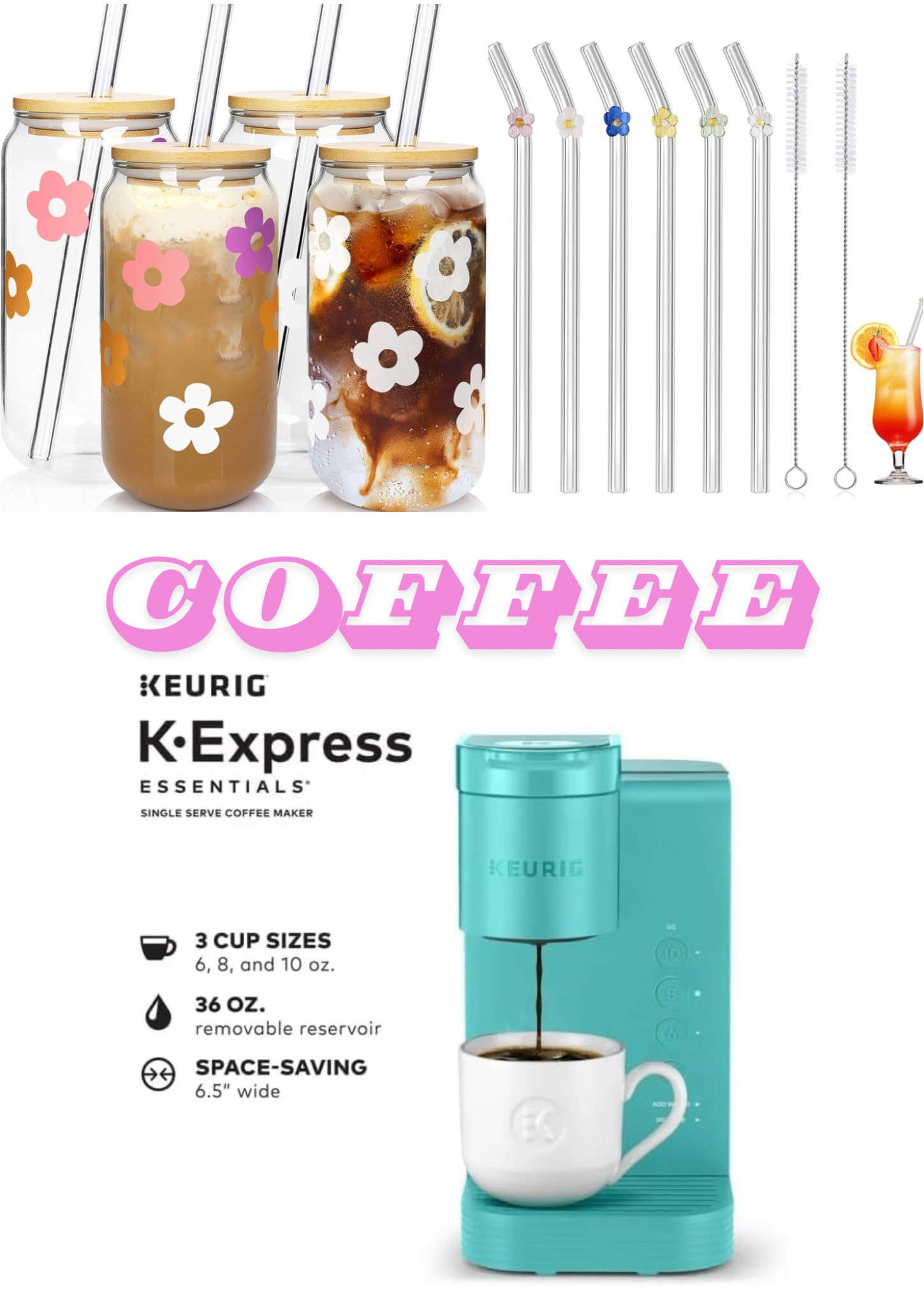 Coffee, Sale, K-express, Floral cups, Straws, Girly finds, Morning start, Fast single serving coffee cup, Amazon finds

#LTKFamily #LTKSaleAlert #LTKHome
