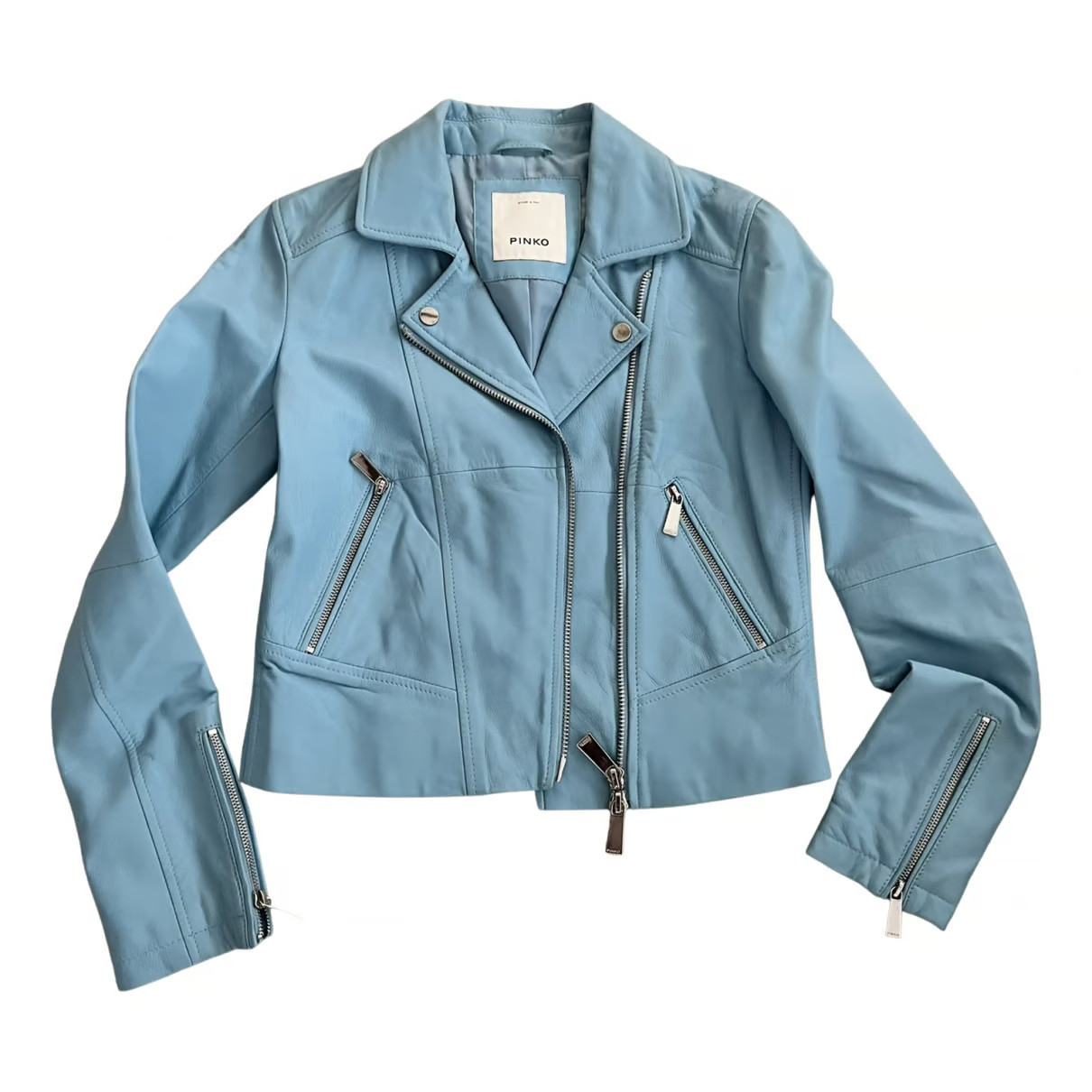 Pinko Leather biker jacket | Vestiaire Collective (Global)