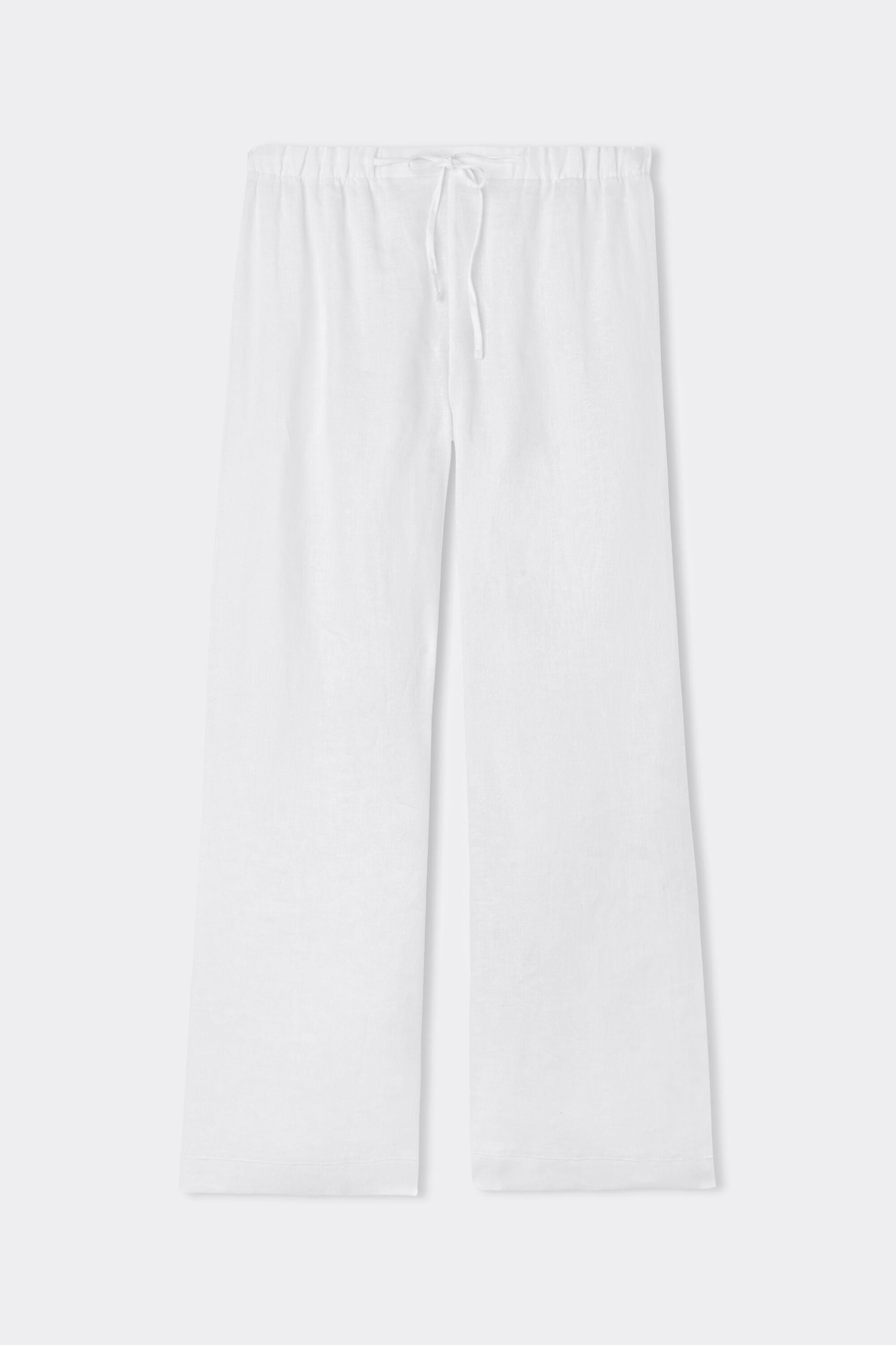 The Pure Linen Full Length Drawstring Pants in Linen Fabric - Intimissimi | Intimissimi (US)