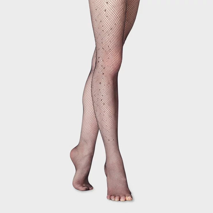Women's Jewel Fishnet Tights - A New Day™ Black | Target
