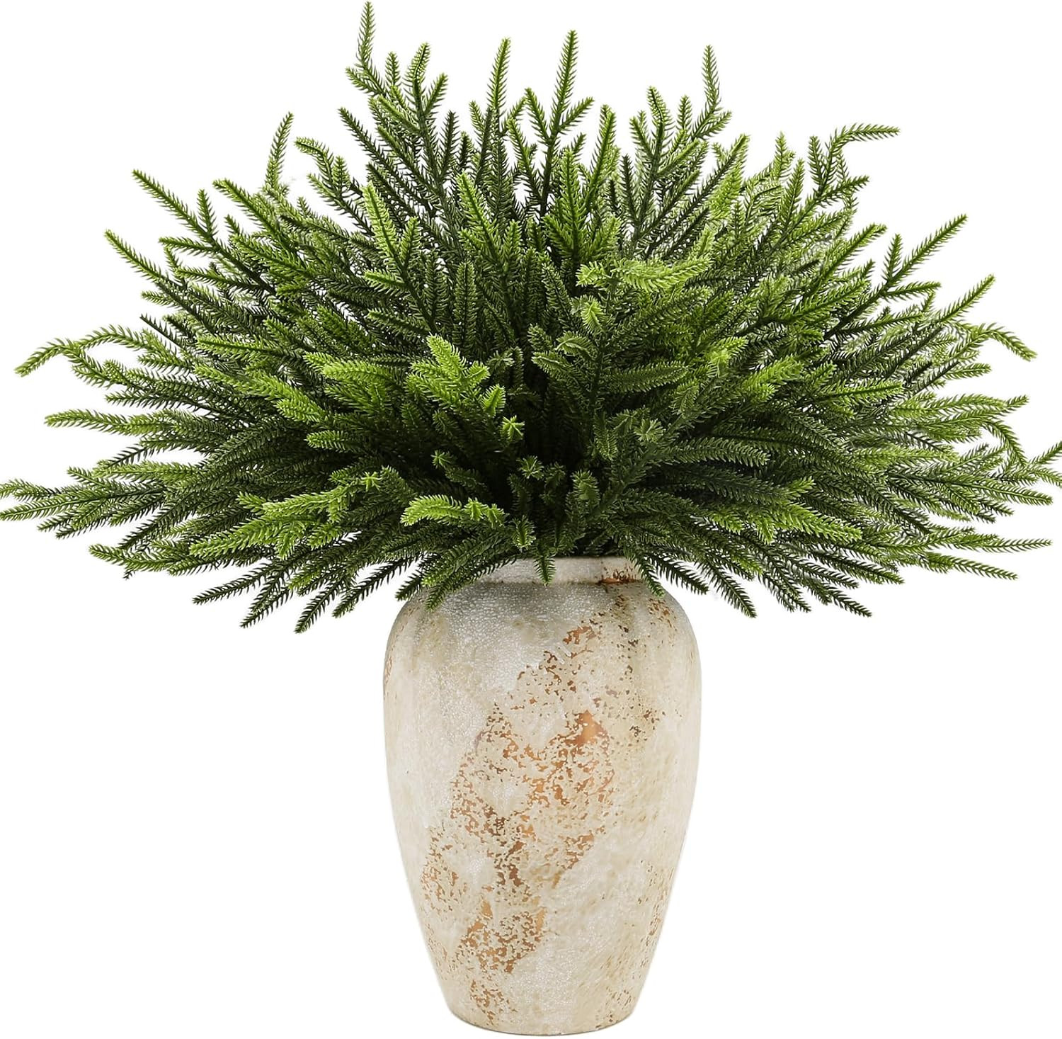 joyhalo 12 Pcs Norfolk Pine Stems, 18" Artificial Christmas Pine Branches Faux Gradient Greenery ... | Amazon (US)