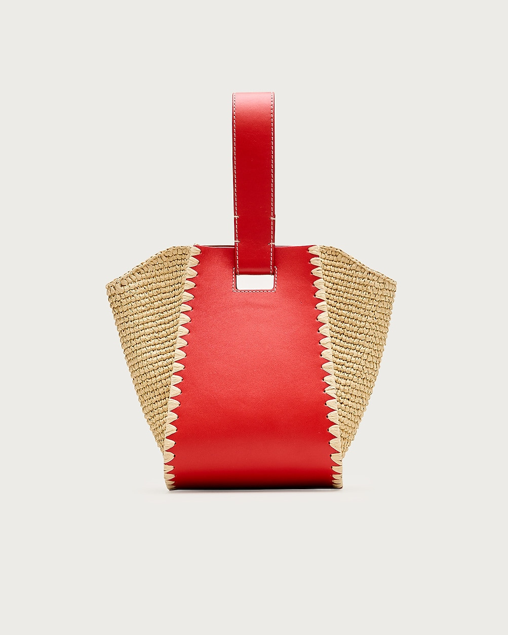 Top-handle bag in handknotted straw and leather | J. Crew US