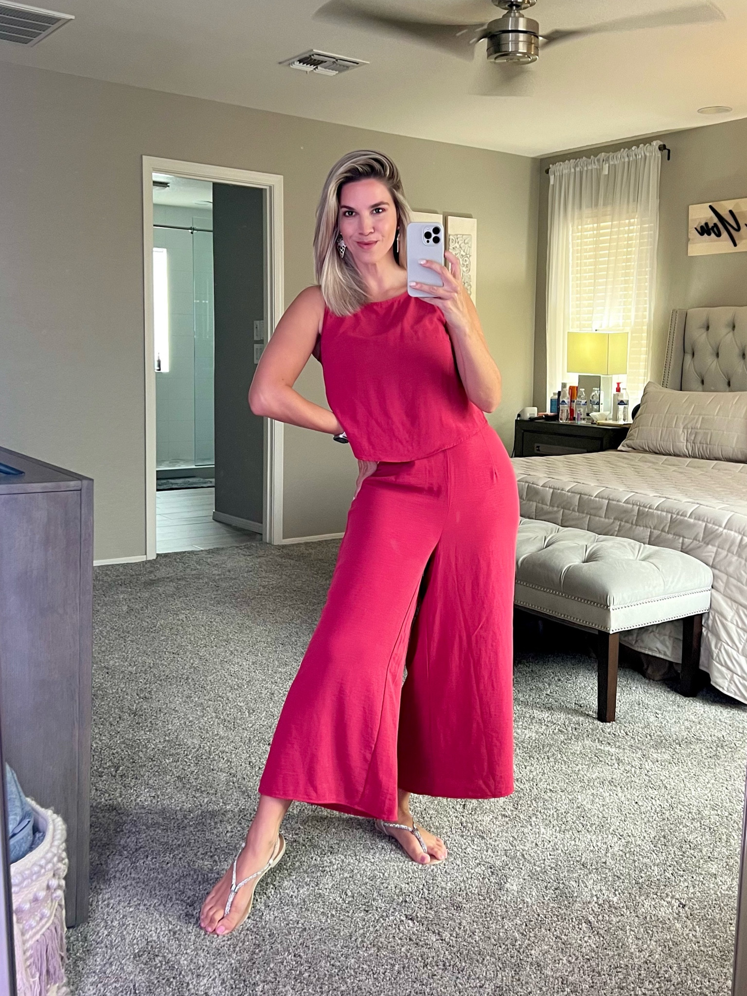 Amazon sets, Cherry or raspberry color, great light material, shorter pants, stretchy waist. Favorite set. 

#LTKover40 #LTKsalealert #LTKstyletip