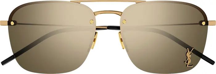 Saint Laurent 59mm Tinted Aviator Sunglasses | Nordstrom | Nordstrom