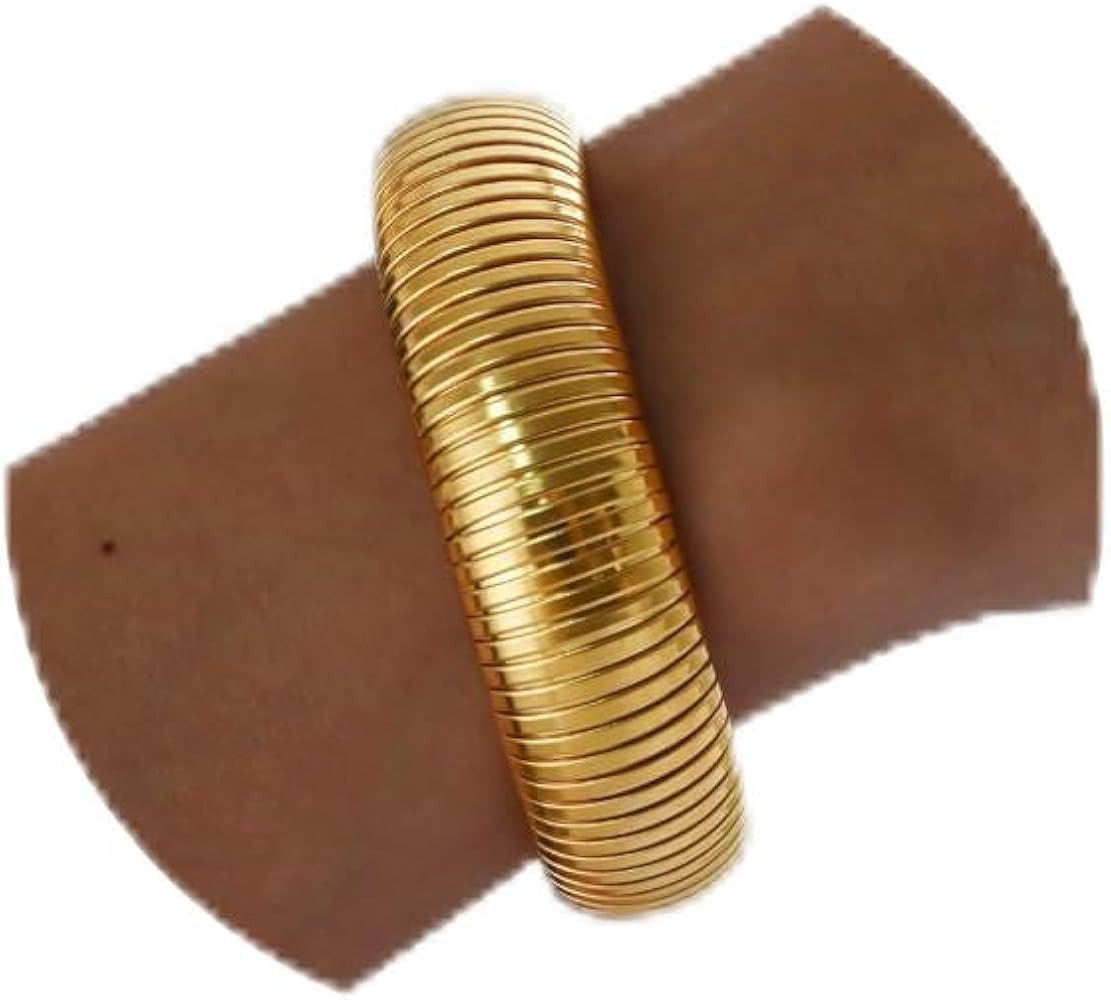 Awinesn 18K Gold Plated Bracelets for Women Gold Bangles for Women Chunky Bangle Bracelets for Wo... | Amazon (US)
