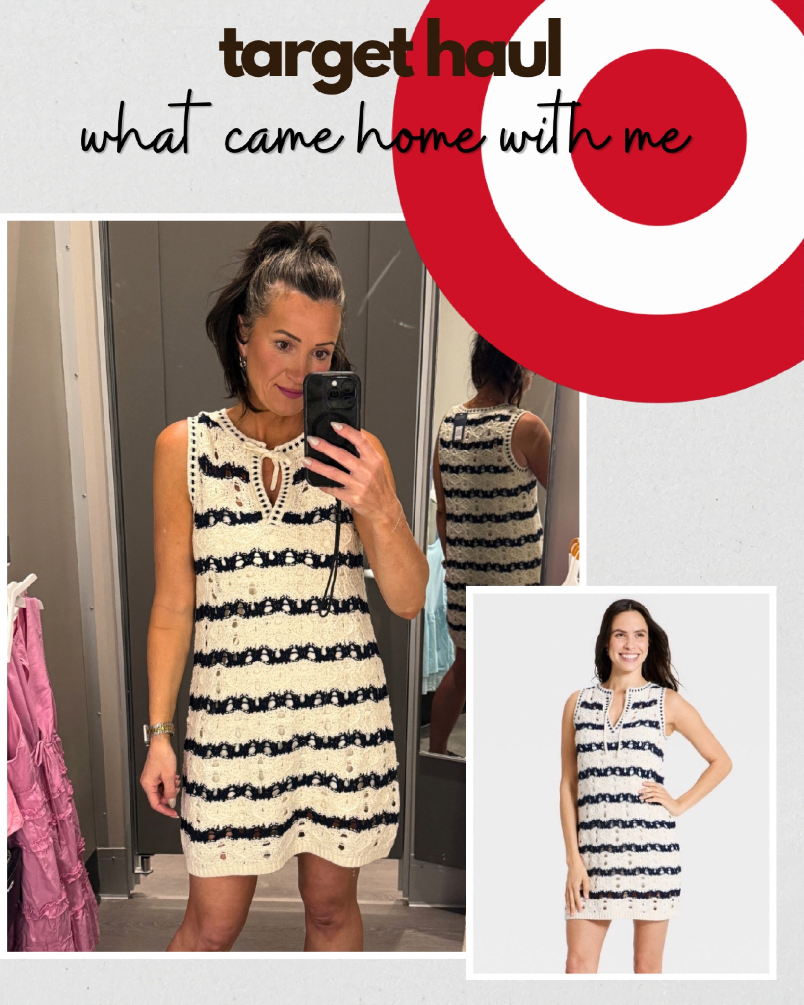 Loving this crochet-style mini dress from @Target ￼— lightweight, fully lined, and so easy to throw on for beach days, brunch, summer parties, date nights, or an effortless everyday outfit. 
Such a cute affordable fashion find for women over 40, moms, and anyone who loves easy summer style.

I’m wearing a small (5’5”, 130 lbs). If in between sizes size down, it’s a little loose.

#LTKootd #LTKSeasonal #LTKOver40