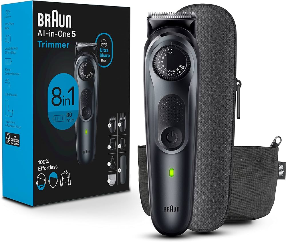 Braun All-in-One Style Kit Series 5 5471, 8-in-1 Trimmer for Men with Beard Trimmer, Body Trimmer... | Amazon (US)