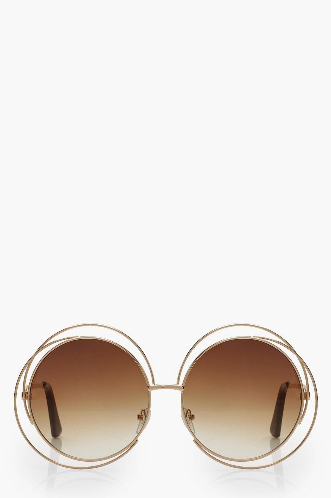 Cut Out Frame Round Sunglasses | Boohoo.com (US & CA)
