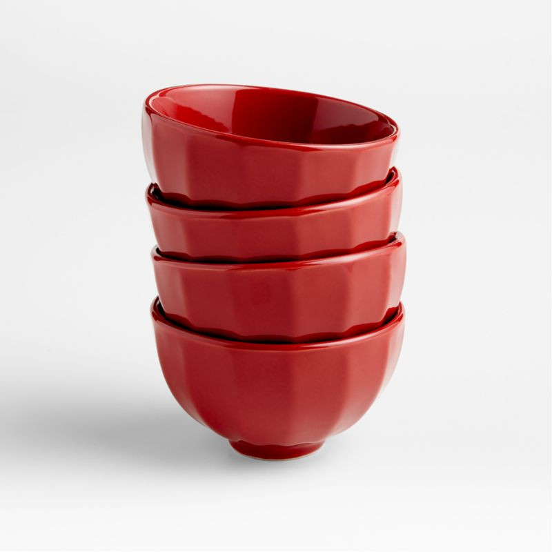 Cafe Holiday Red Mini Bowls, Set of 4 + Reviews | Crate & Barrel | Crate & Barrel
