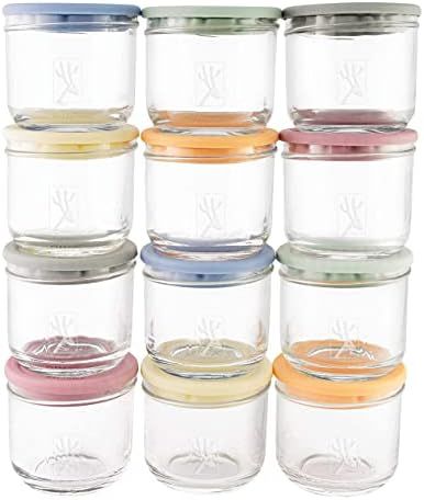 Elk and Friends 5oz Borosilicate Glass Baby Food Storage Jars with Silicone Lid | Available in 12 or | Amazon (US)