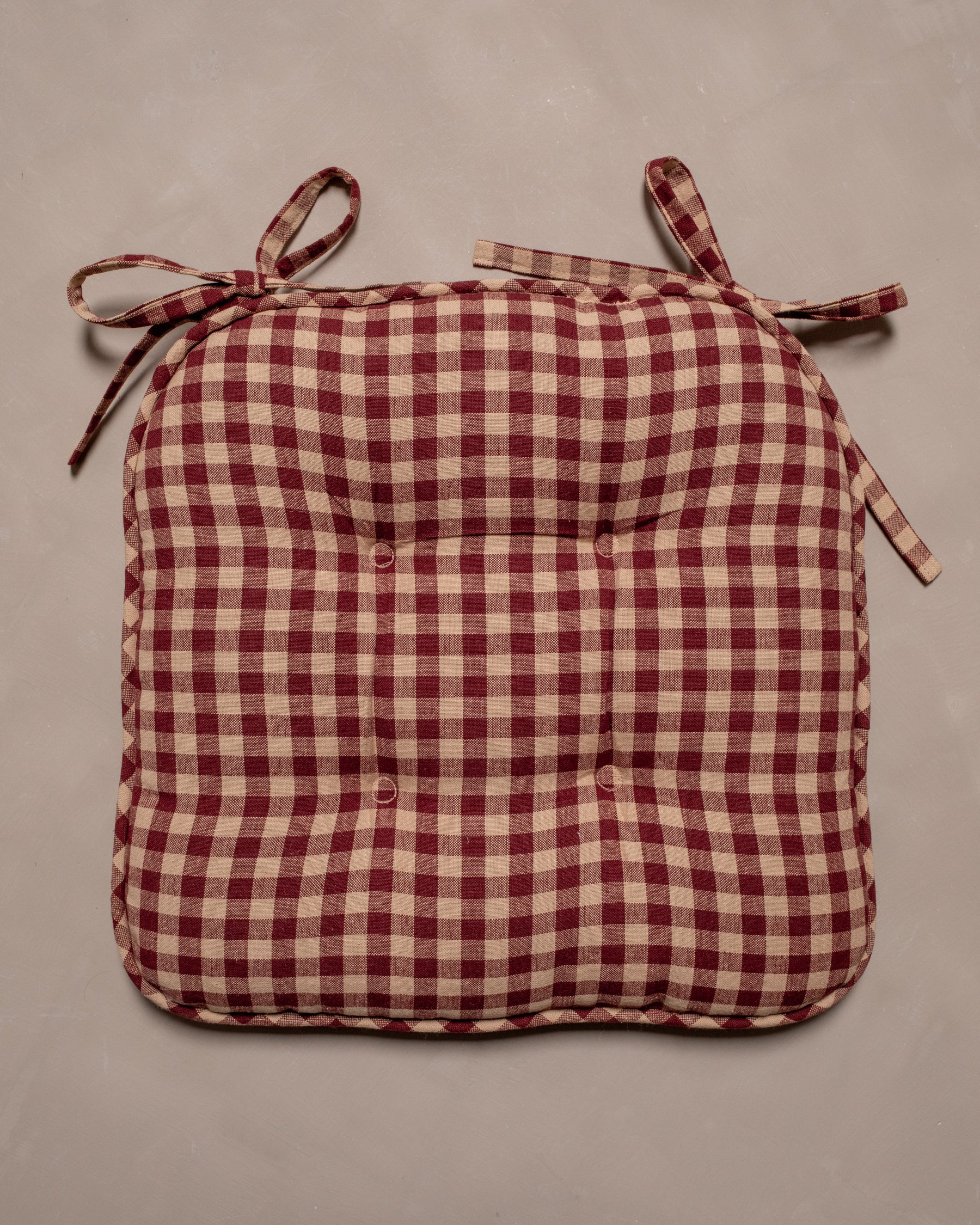 Country Gingham Seat Cushion | The Vintage Rug Shop