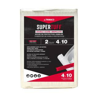 Double Guard 10 ft. x 4 ft. White Non-Woven Dropcloth | The Home Depot