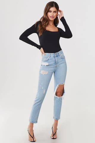 Square Neck Long Sleeve Top | Forever 21 (US)