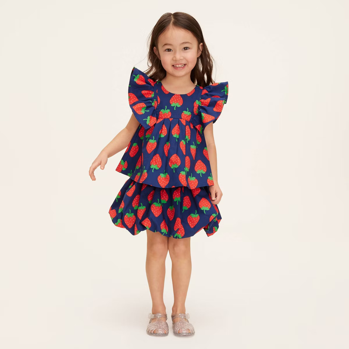 Toddler Strawberry Print Flutter 2pc Top and Bottom Set - kate spade new york x Target Navy/Red | Target