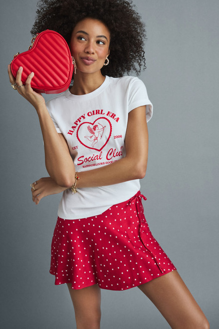 Mia Polka Dot Mini Skort | Francesca's