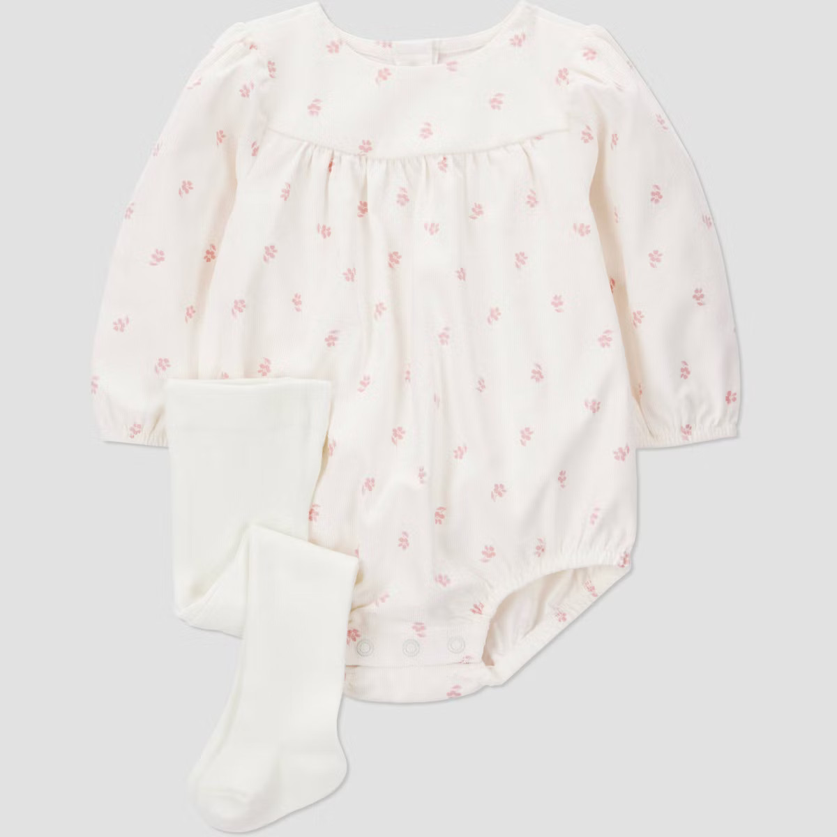 Carter's Just One You® Baby Girls' 2pc Floral Romper with Tights Set - Cream | Target