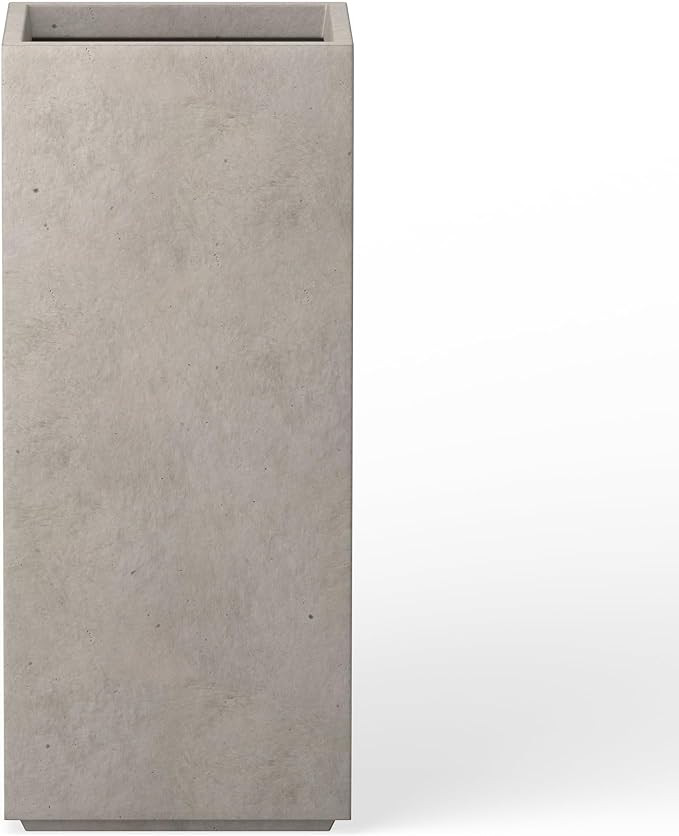 Kante 19.7" H Tall Rectangular Concrete Planter, Modern Square Diameter Plant Pot with Drainage H... | Amazon (US)