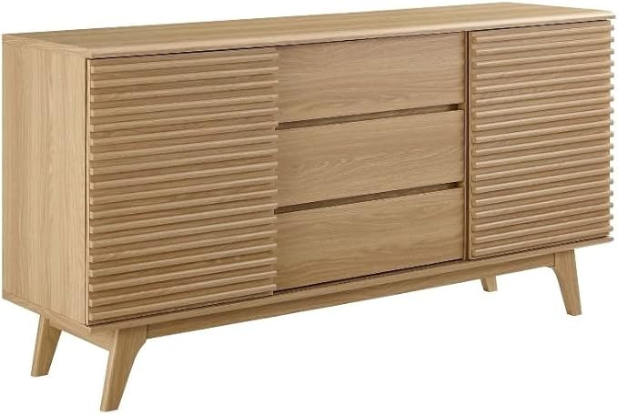 Modway Render 63" Mid-Century Modern Sideboard Buffet Table or TV Stand in Oak | Amazon (US)