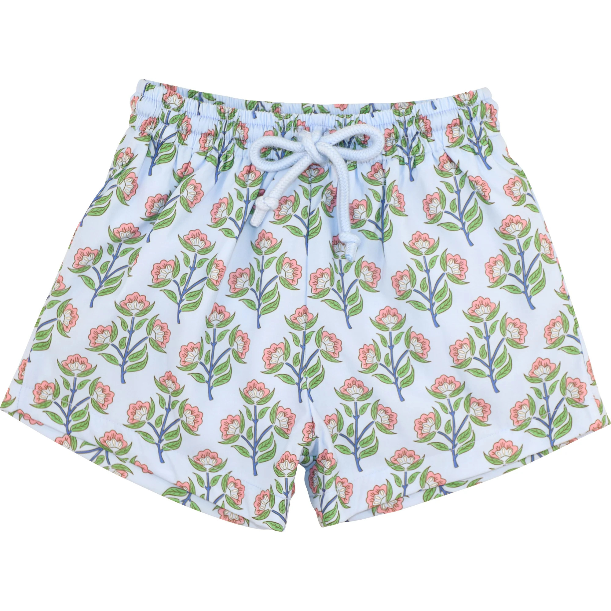 Floral Block Print Swim Trunks | Cecil and Lou