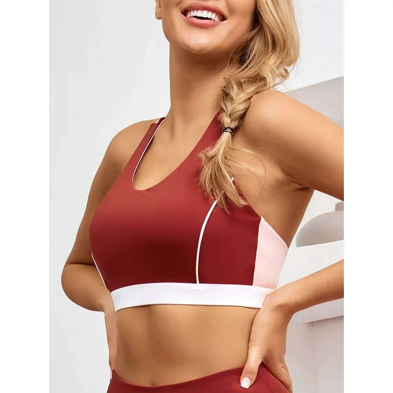 As Rose Rich Women's Sports Bra T-Back Yoga Bra Padded Workout Tops, S | Walmart (US)