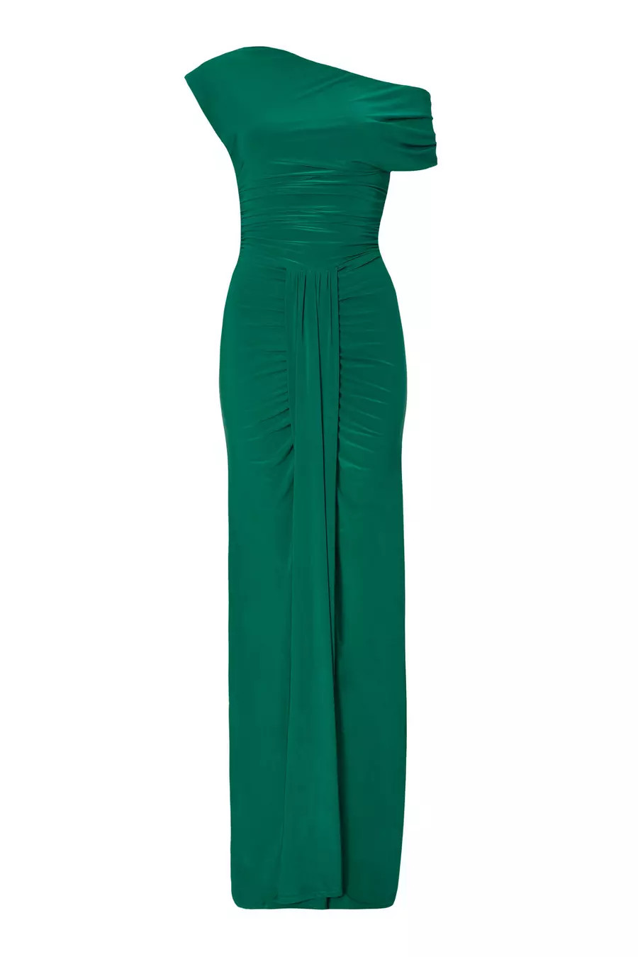 Bottle Green Drape Front Maxi Dress | Quiz Clothing