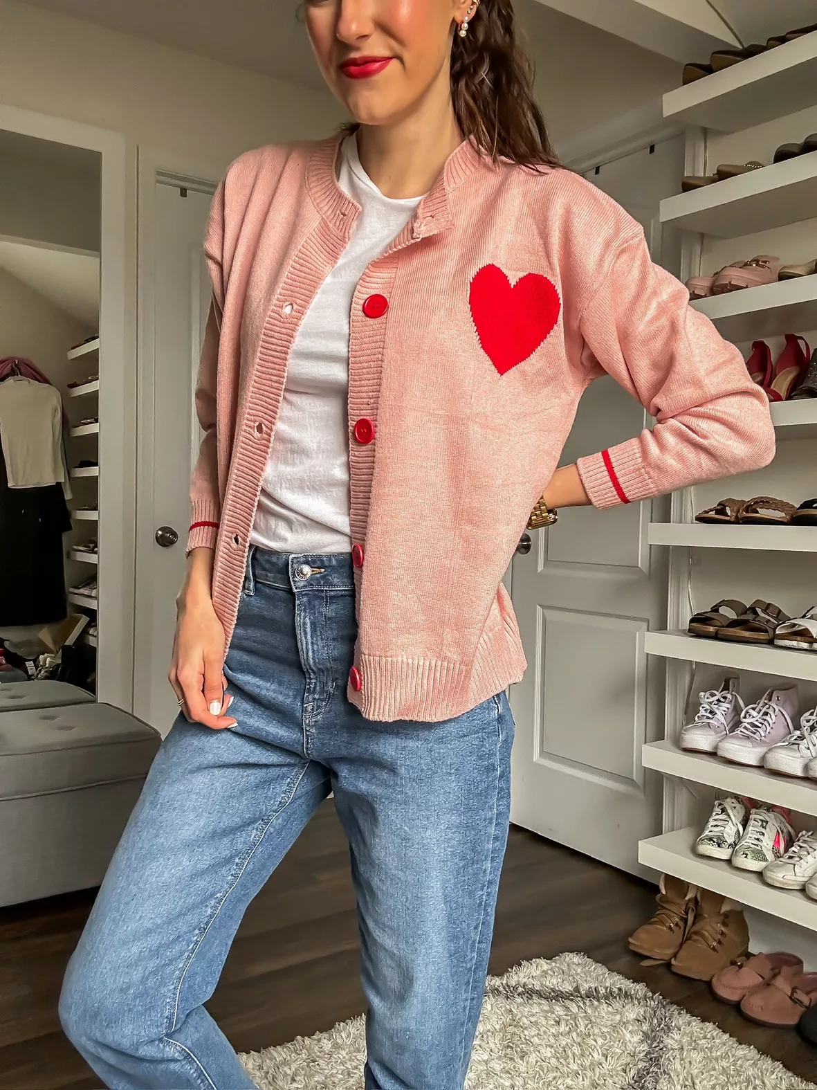 Buy FindThy Women's Cute Cardigan Sweater Kawaii Love Heart Print