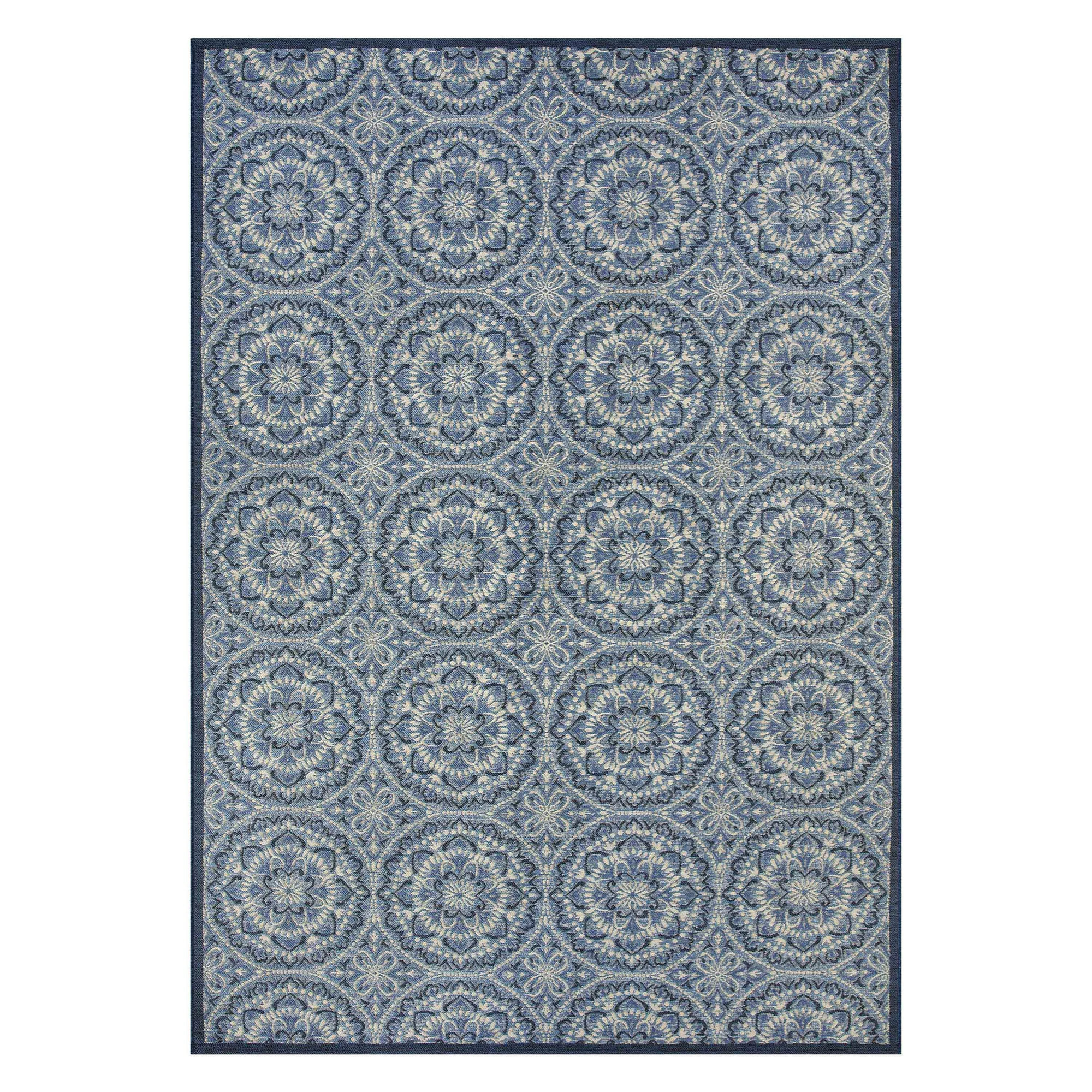 Better Homes & Gardens 7’x10’ Blue Monarch Medallion Outdoor Rug | Walmart (US)
