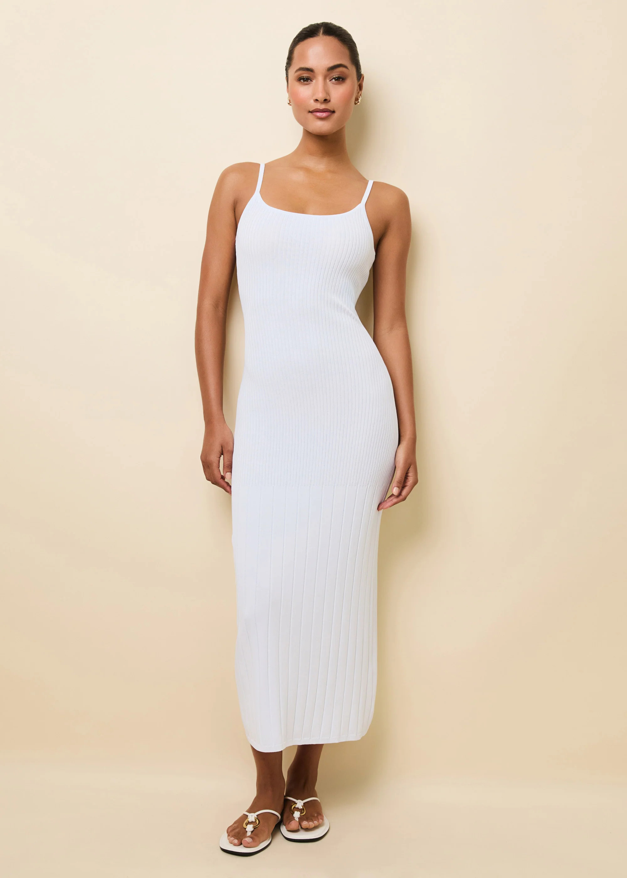 Noel Dress Optic White | Solid & Striped