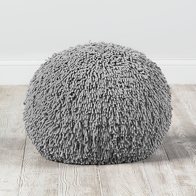 Pink Shaggy Pouf + Reviews | Crate and Barrel | Crate & Barrel