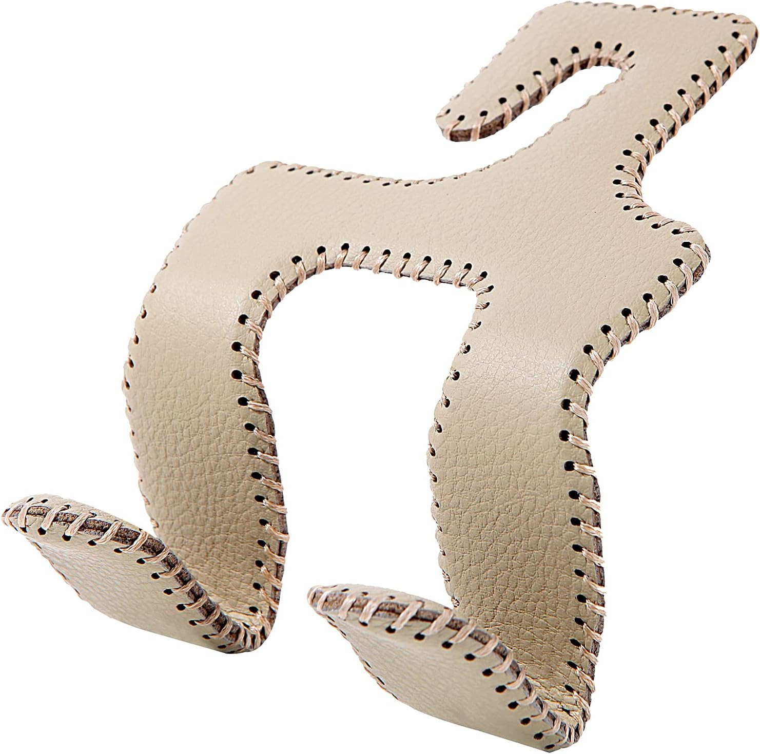 AMVOYOA 【2021 Upgraded】 Car Purse Hook, 2 in 1 Car Seat Headrest Hooks Durable Hanger Storage Holder Leather Organizer for Hanging Grocery Bags, 1 Pack, Beige | Amazon (US)