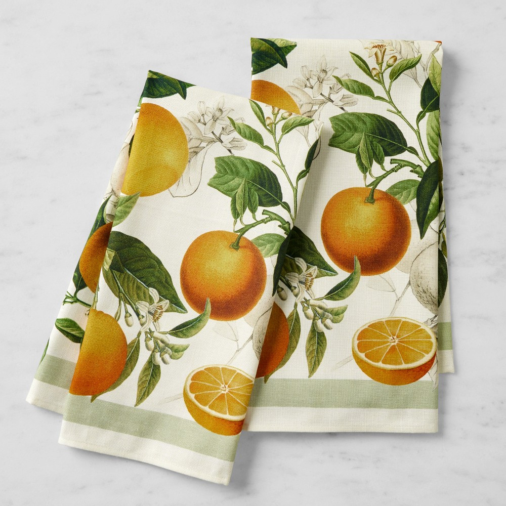 Orange Tea Towels, Set of 2 | Williams-Sonoma