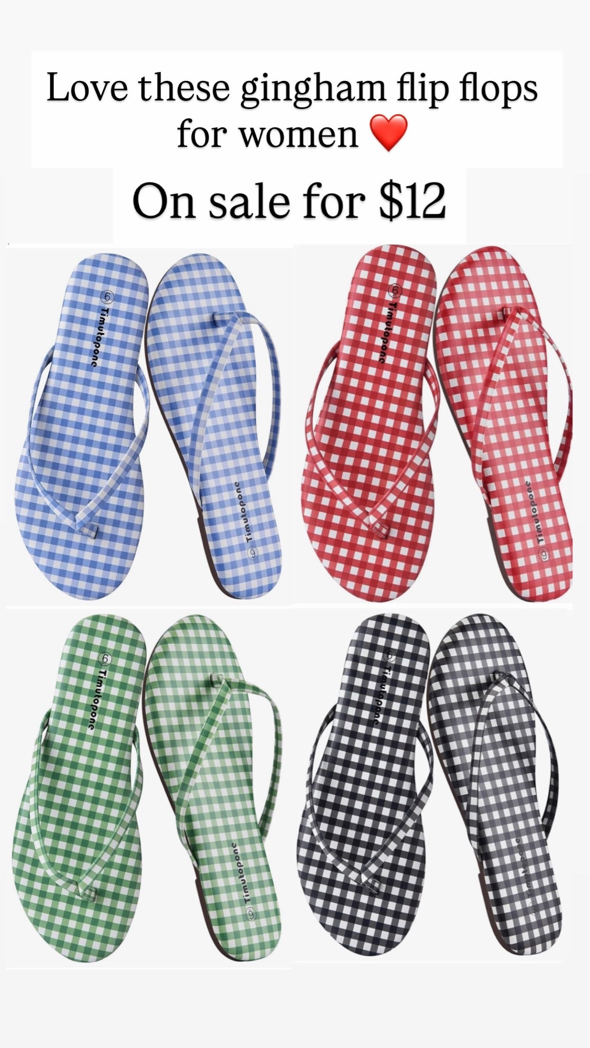 Gingham flip flops for women

#LTKootd