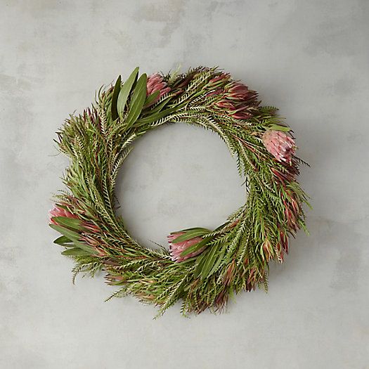 Fresh Grevillea and Leucadendron Wreath | Terrain