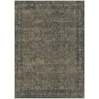 HaiiMeid Manhattan Brown 3 ft. x 5 ft. Distressed Vintage Floral Washable Area Rug X25IU0003H-135... | The Home Depot