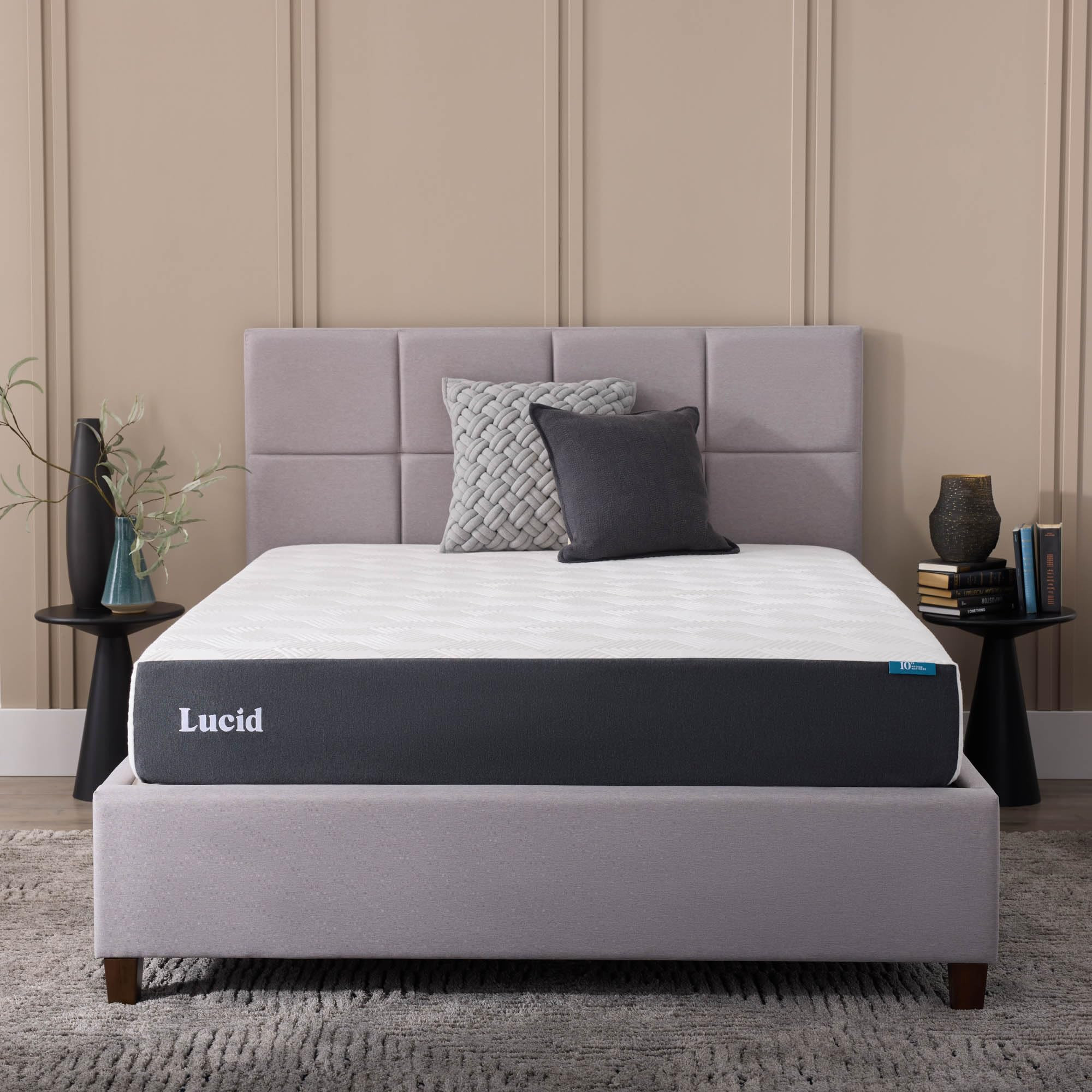 Lucid 10 Inch Memory Foam Mattress - Medium Feel - Infused with Refreshing Bamboo Charcoal and Co... | Amazon (US)