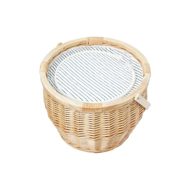 SUNNYLIFE ROUND PICNIC COOLER BASKET | Indigo (CA)