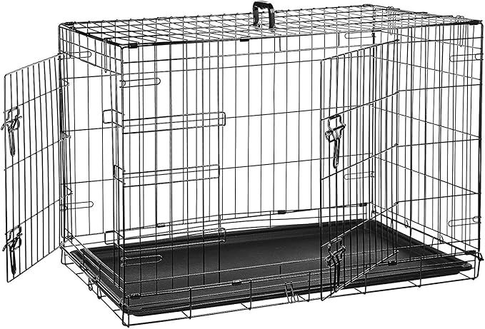 AmazonBasics Single-Door & Double-Door Folding Metal Dog Crate Kennel | Amazon (US)