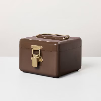 5" Small Metal Box Set with Brass Hardware Brown - Hearth & Hand™ with Magnolia | Target