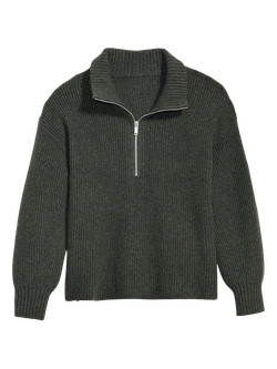 Rib-Knit Quarter-Zip Sweater for Women | Old Navy (US)