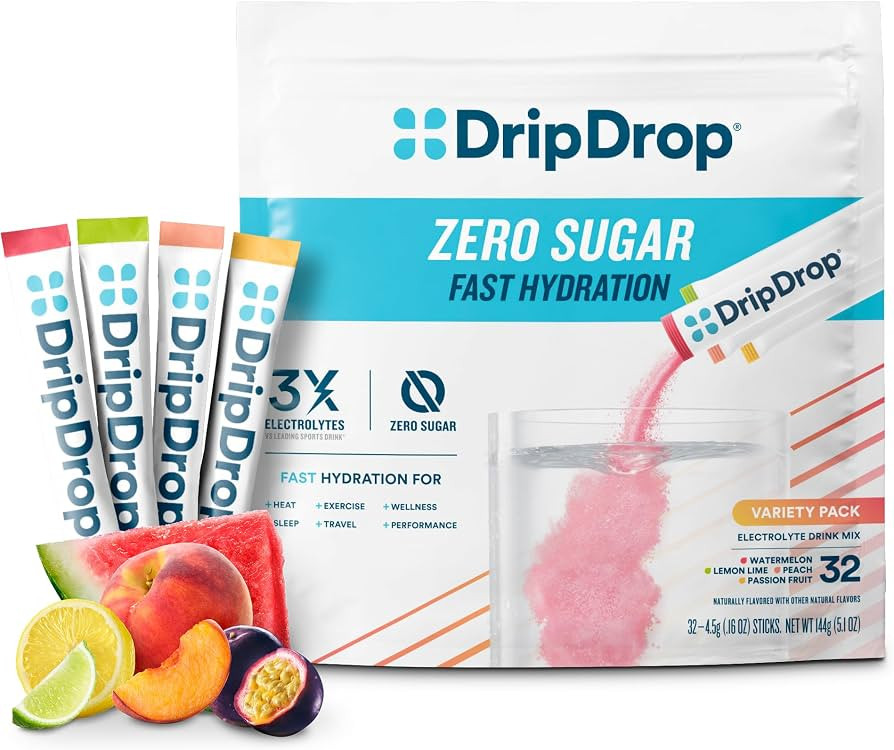 DripDrop Hydration - Zero Sugar Classic Variety Pack - Electrolyte Drink Mix Powder Packets - Lem... | Amazon (US)