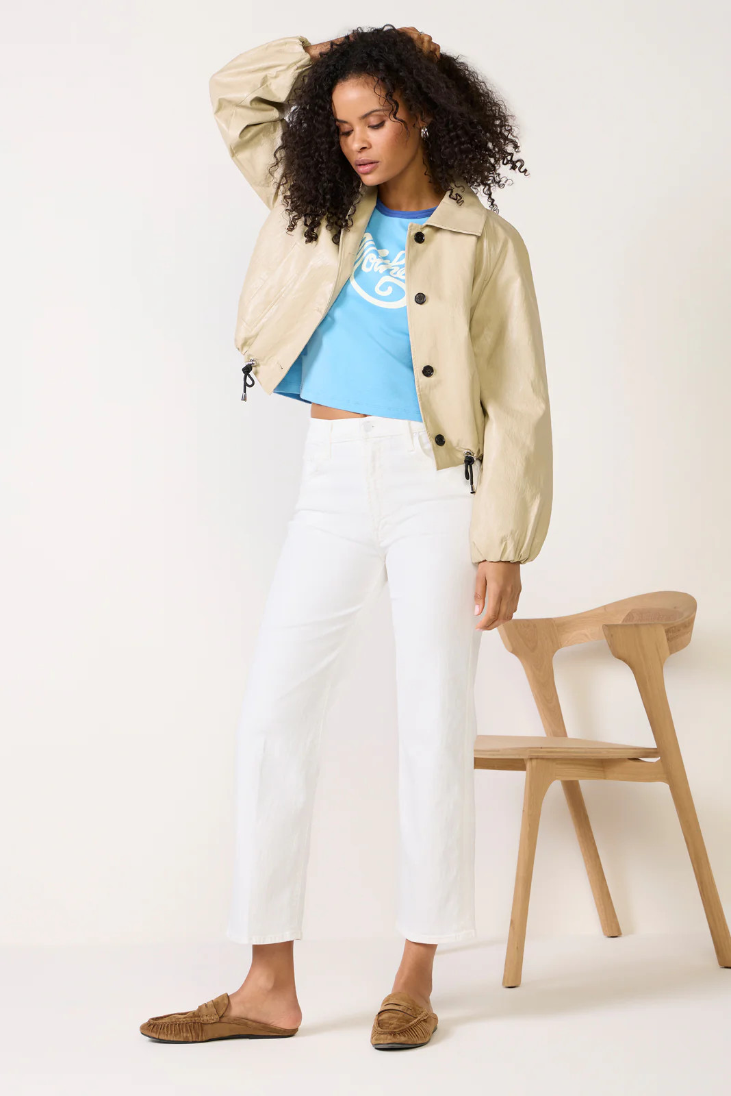 MOTHER Women's The Rambler Zip Ankle Jeans, Size 30, White | Evereve