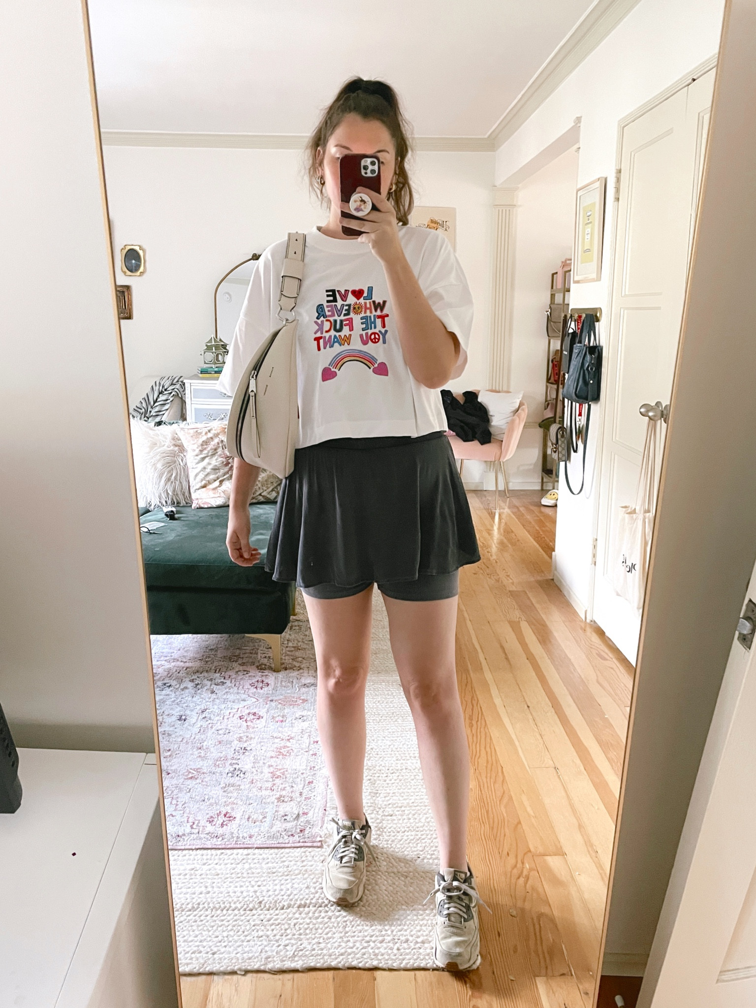 Love whoever the fuck you want tshirt, Etsy, free people, free people movement black skirt, skort, activewear, working out, Nike, Spring / summer, on sale now, budget friendly, affordable, walking shoes, sneakers, casual outfit, Proenza Schouler White Label logo-print belt bag, designer handbag, Fanny pack, shoulder bag, white and black, crossbody, 

#LTKunder50 #LTKfit #LTKunder100